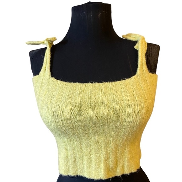 🤍 Hazel Moon Yellow Crop Top Tank XS - Picture 6 of 14